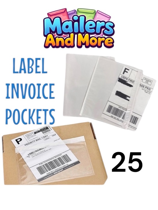 Other - 25 (7.5 X 5.5) Clear Postage Invoice Label Pockets PRICE IS FIRM